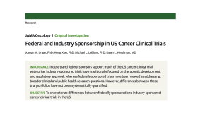 Federal and Industry Sponsorship in US Cancer Clinical Trials